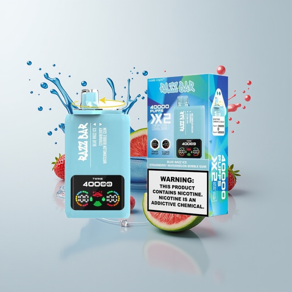 Blue Razz Ice-Strawberry Watermelon Bubble Gum Razz Bar 40000 Puffs Disposable Vape Ireland Wholesale