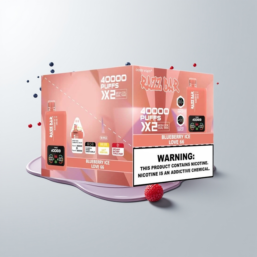 Blueberry Ice - Love 66 Razz Bar 40000 Puffs Disposable Vape Ireland Wholesale