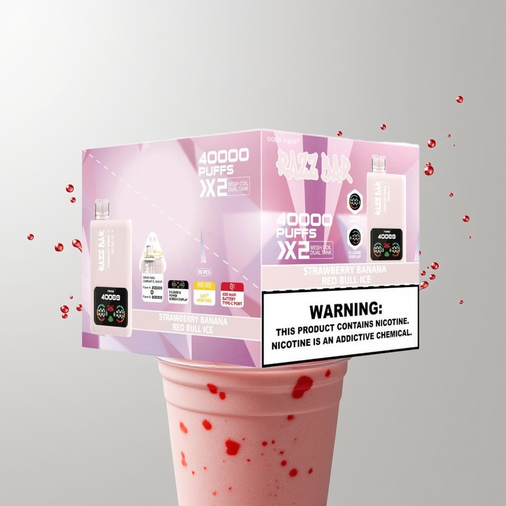 Strawberry Banana - Red Bull Ice Razz Bar 40000 Puffs Disposable Vape Ireland Wholesale