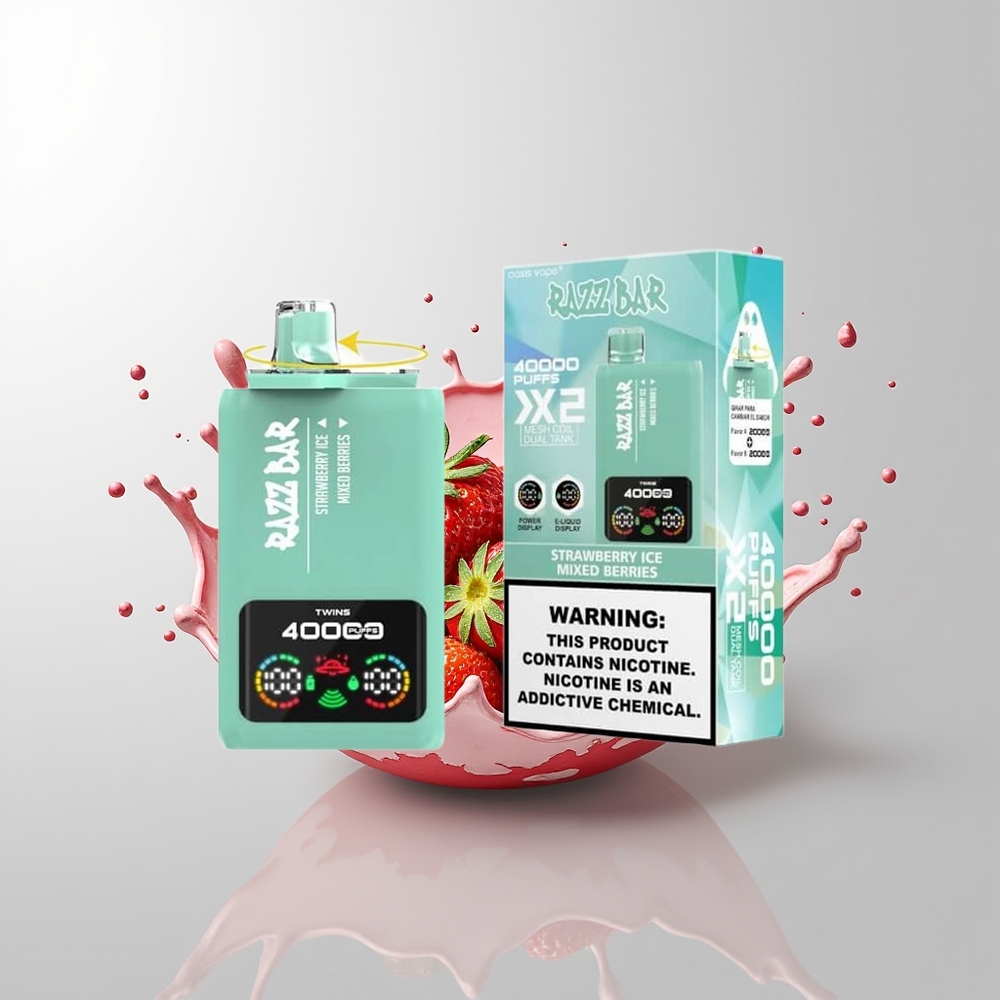 Strawberry Ice - Mixed Berries Razz Bar 40000 Puffs Disposable Vape Ireland Wholesale
