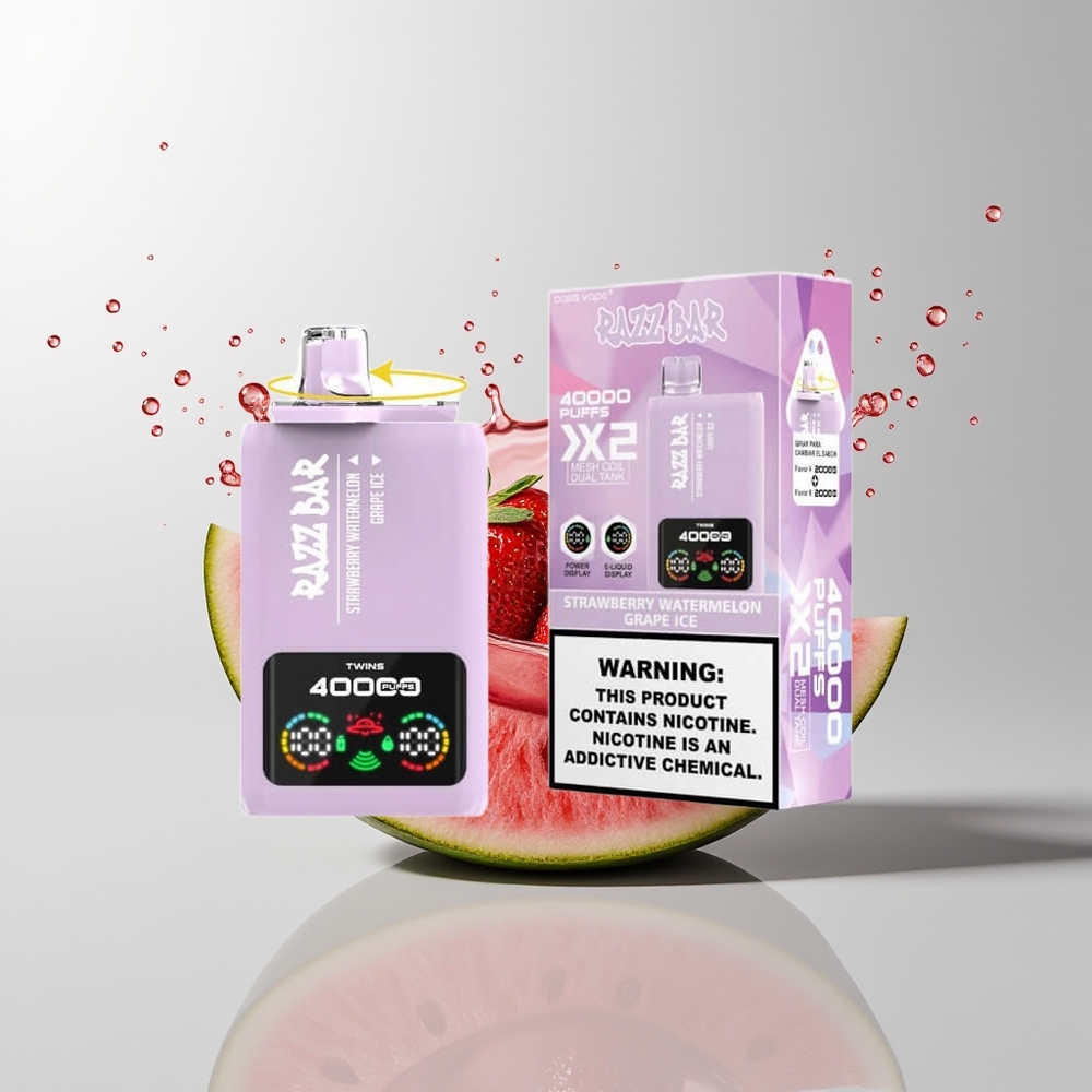 Strawberry Watermelon - Grape Ice Razz Bar 40000 Puffs Disposable Vape Ireland Wholesale