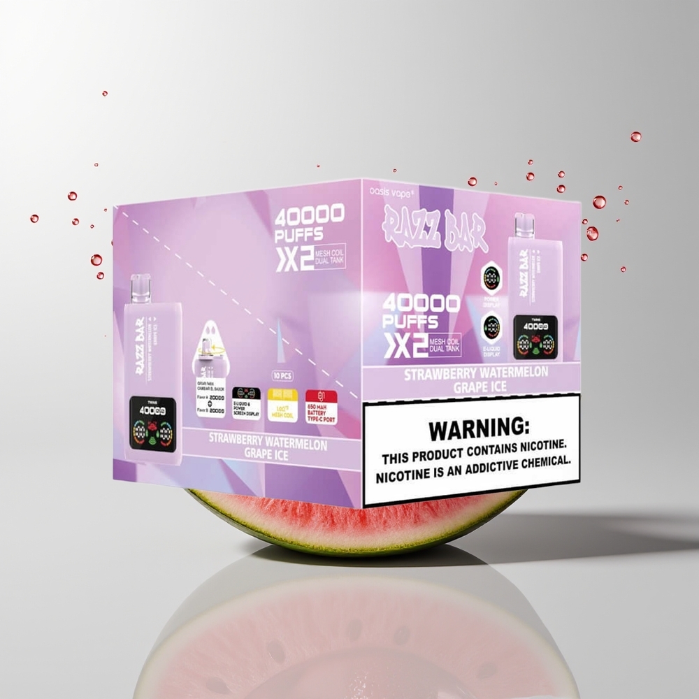 Strawberry Watermelon - Grape Ice Razz Bar 40000 Puffs Disposable Vape Ireland Wholesale