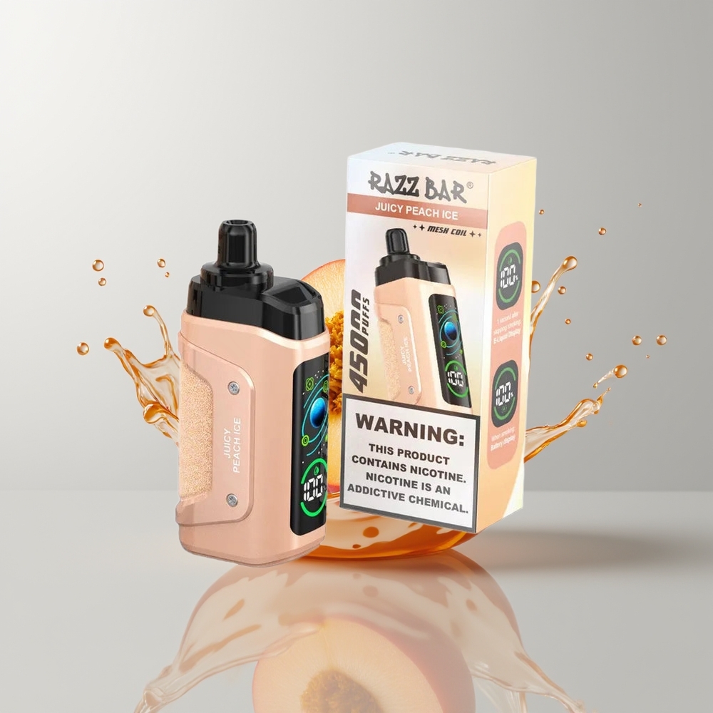 Juicy Peach Ice Razz Bar 45000 Puffs Disposable Vape Ireland Wholesale