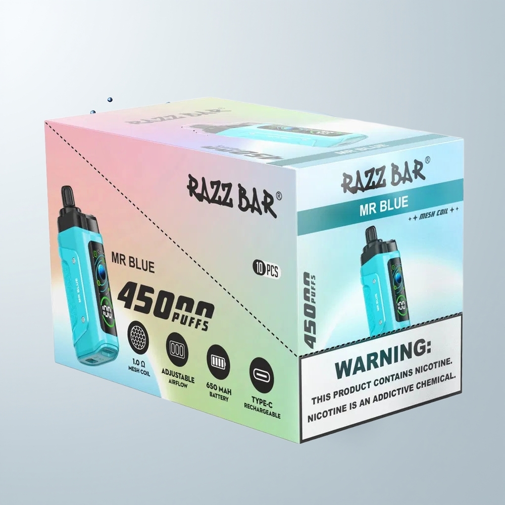 Mr Blue Razz Bar 45000 Puffs Disposable Vape Ireland Wholesale