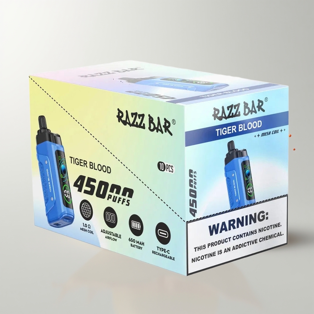 Tiger Blood Razz Bar 45000 Puffs Disposable Vape Ireland Wholesale