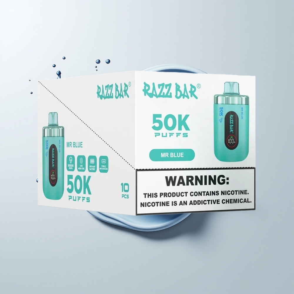 Mr Blue Razz Bar 50K Puffs Disposable Vape Ireland Wholesale