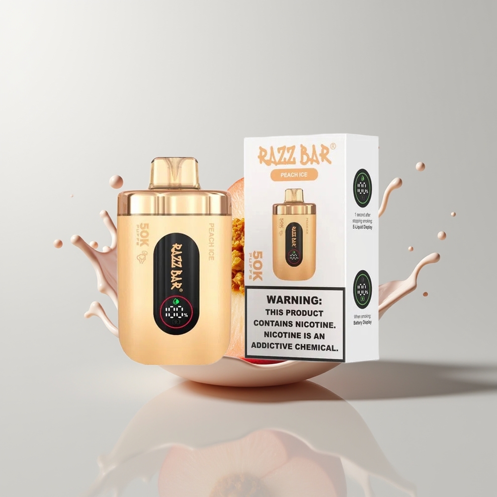 Peach Ice Razz Bar 50K Puffs Disposable Vape Ireland Wholesale