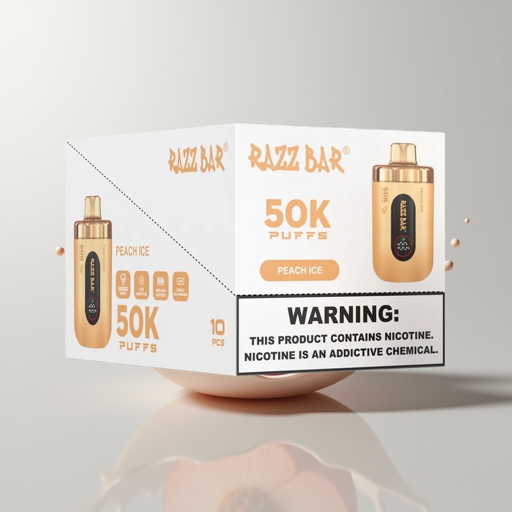 Peach Ice Razz Bar 50K Puffs Disposable Vape Ireland Wholesale