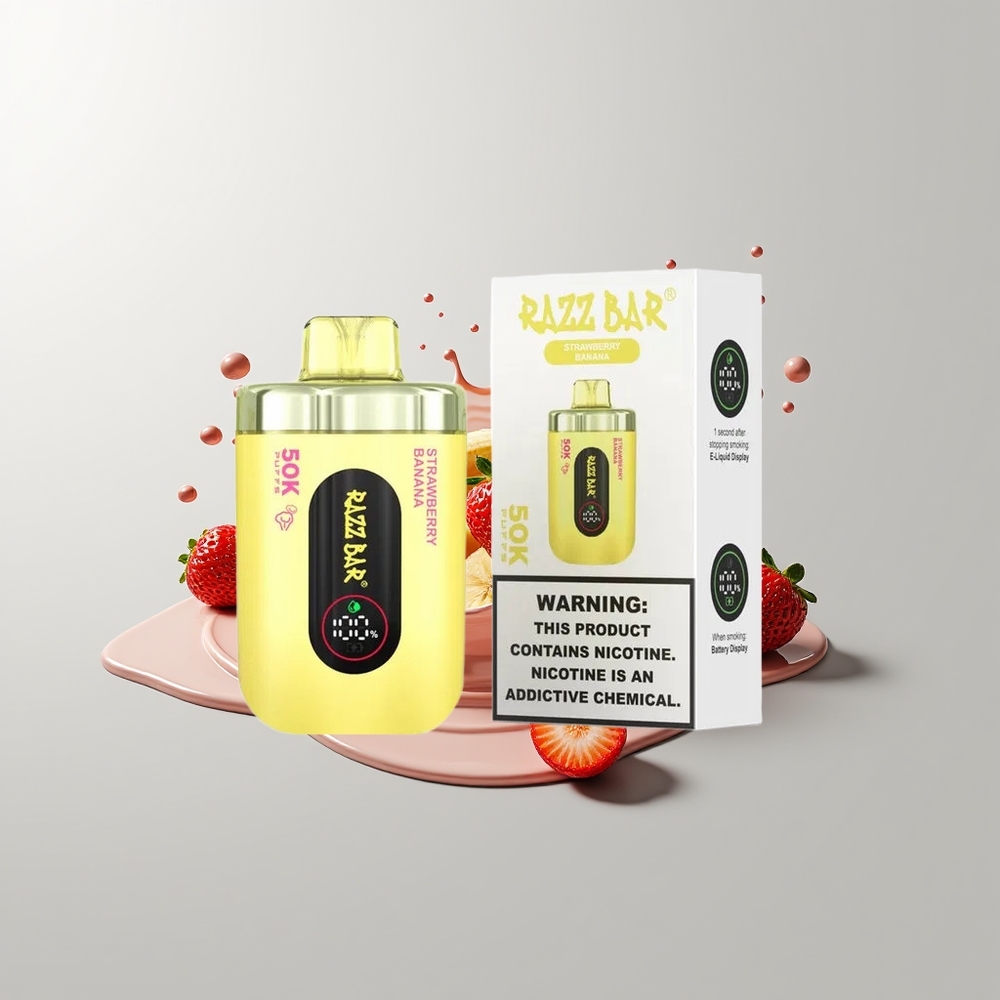 Strawberry Banana Razz Bar 50K Puffs Disposable Vape Ireland Wholesale