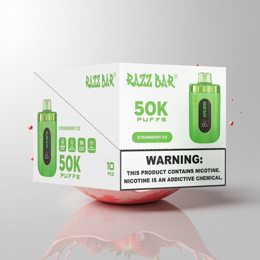 Strawberry Ice Razz Bar 50K Puffs Disposable Vape Ireland Wholesale