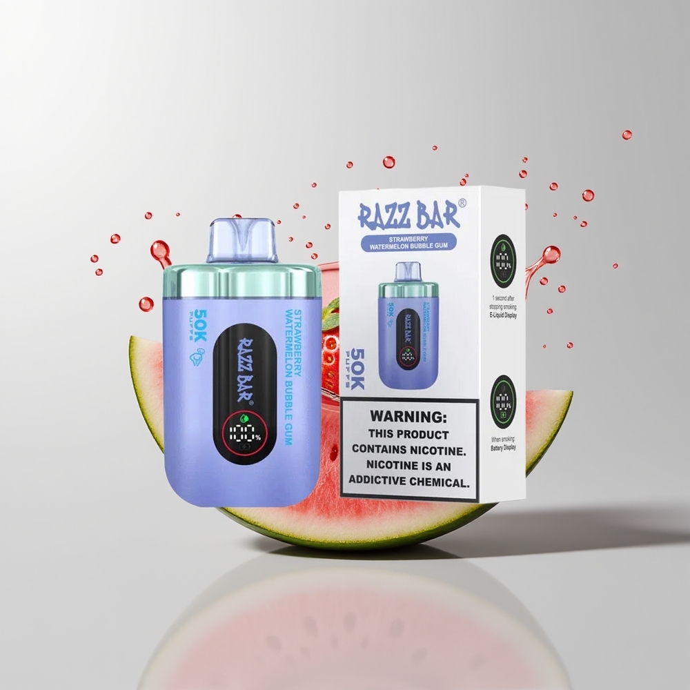 Strawberry Watermelon Bubble Gum Razz Bar 50K Puffs Disposable Vape Ireland Wholesale