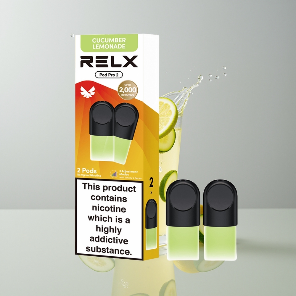 Beverage-Cucumber Lemonade Relx Pod Pro 2 Vape Device Ireland Wholesale
