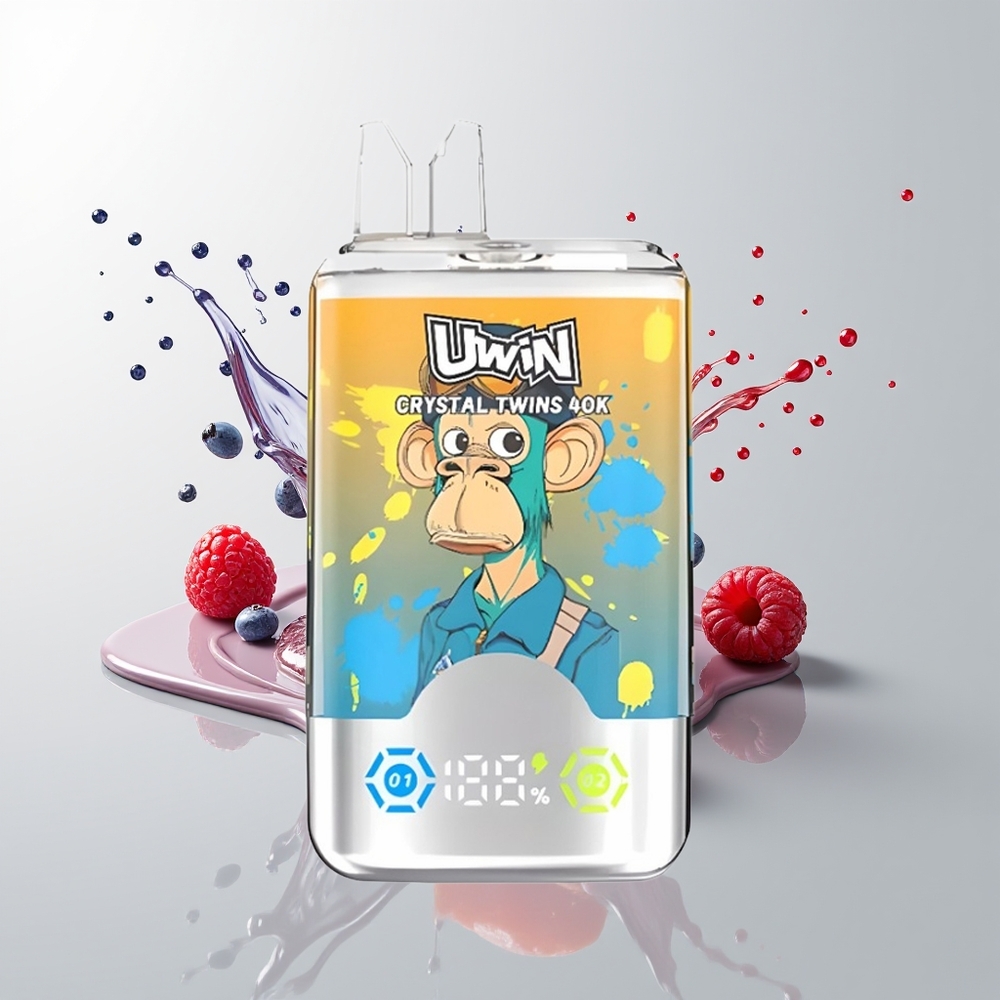 Blueberry Raspberry Cherry Ice Uwin Crystal Twins 40000 Puffs Disposable Vape Ireland Wholesale