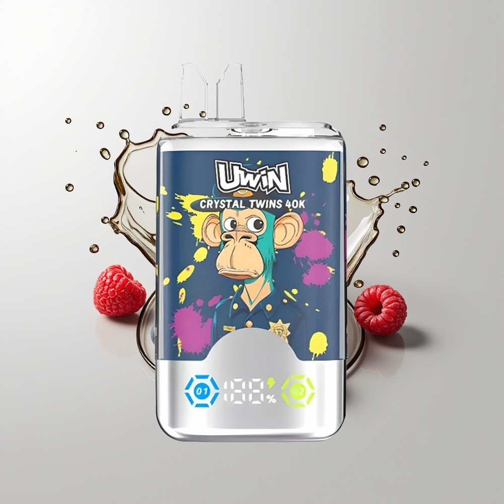 Kiwi Passion Fruit Guava Blueberry Raspberry Uwin Crystal Twins 40000 Puffs Disposable Vape Ireland Wholesale