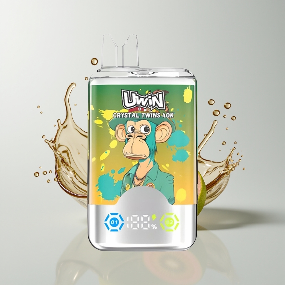 Kiwi Passion Fruit Guava Two Apple Uwin Crystal Twins 40000 Puffs Disposable Vape Ireland Wholesale