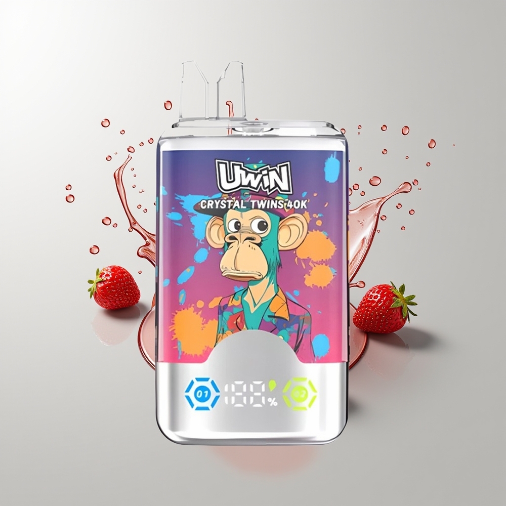 Strawberry Kiwi Grape Ice Uwin Crystal Twins 40000 Puffs Disposable Vape Ireland Wholesale