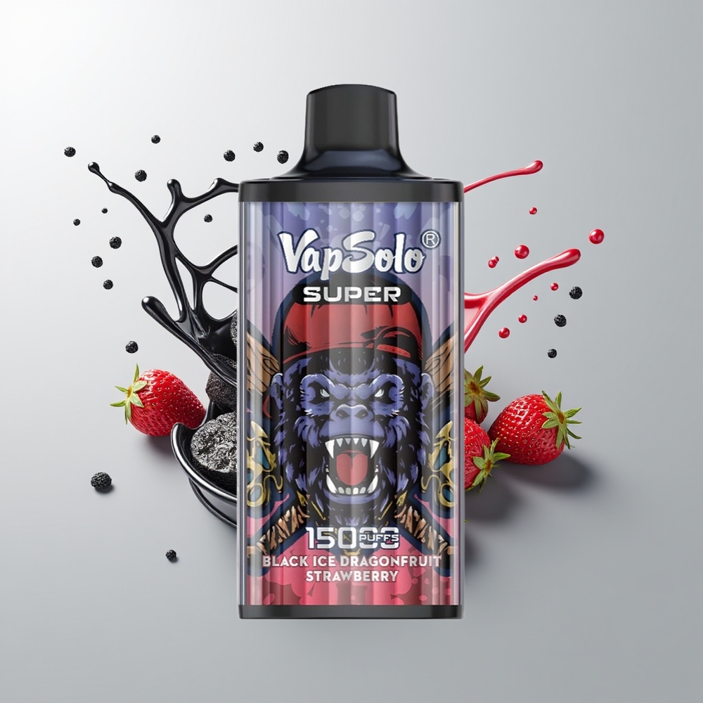 Black Ice Dragonfruit Strawberry Vapsolo Super 15000 Puffs Disposable Vape Ireland Wholesale