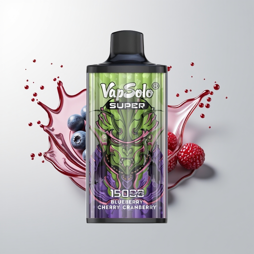 Blueberry Cherry Cranberry Vapsolo Super 15000 Puffs Disposable Vape Ireland Wholesale