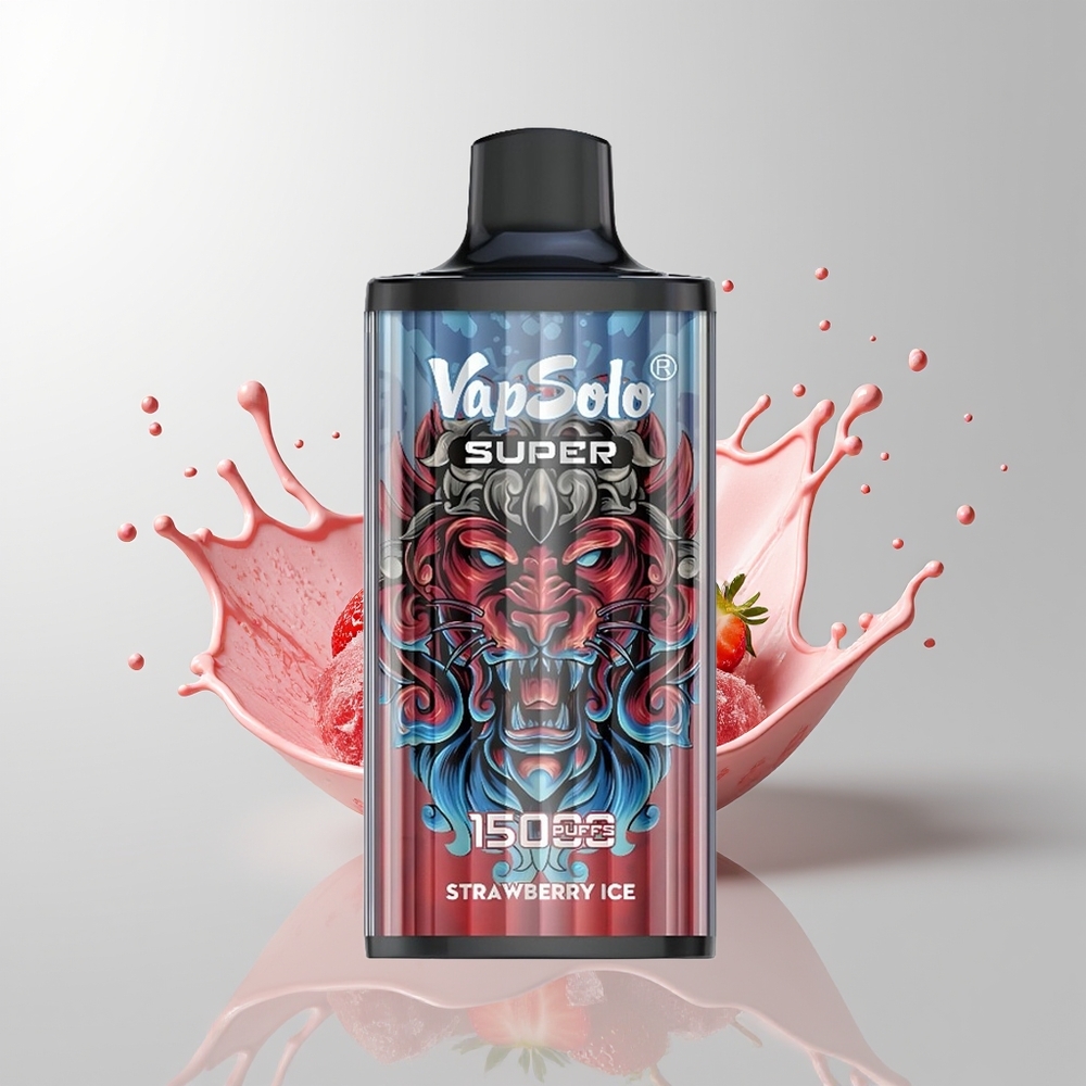 Strawberry Ice Vapsolo Super 15000 Puffs Disposable Vape Ireland Wholesale