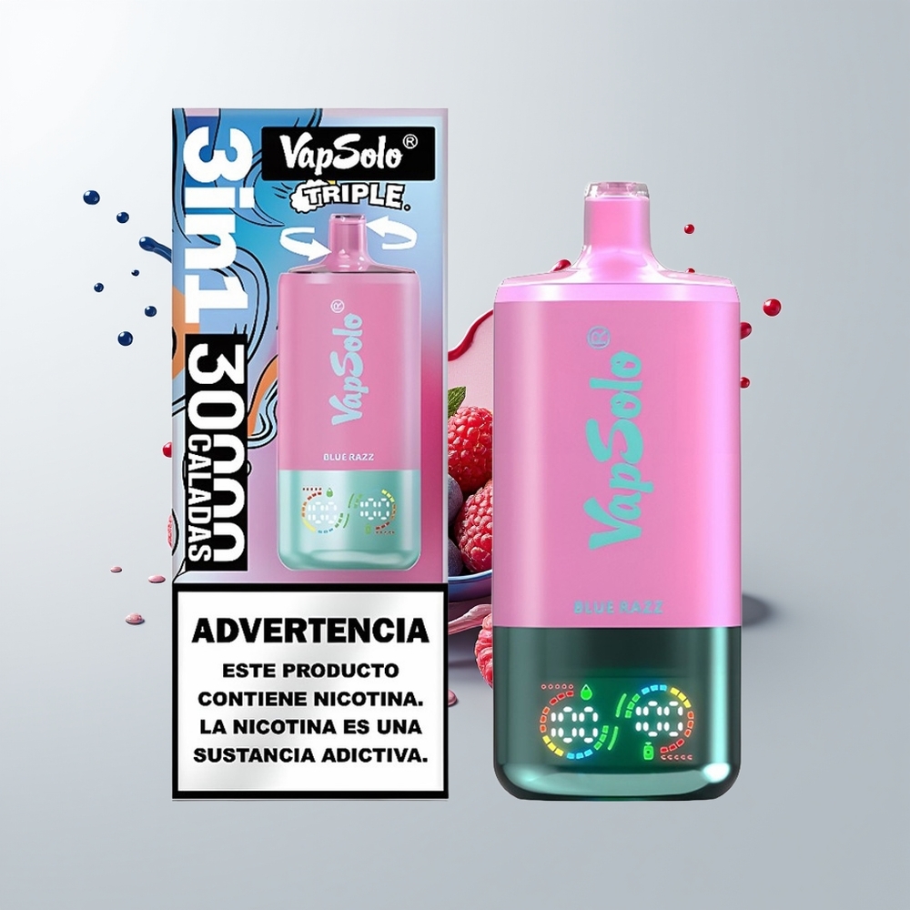 Blue Razz Vapsolo Triple 30000 Puffs Disposable Vape Ireland Wholesale