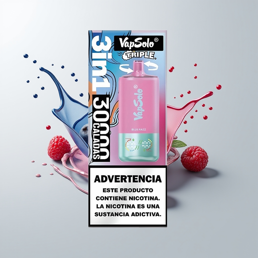 Blue Razz Vapsolo Triple 30000 Puffs Disposable Vape Ireland Wholesale