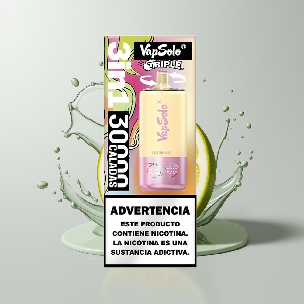 Lemon Lime Vapsolo Triple 30000 Puffs Disposable Vape Ireland Wholesale