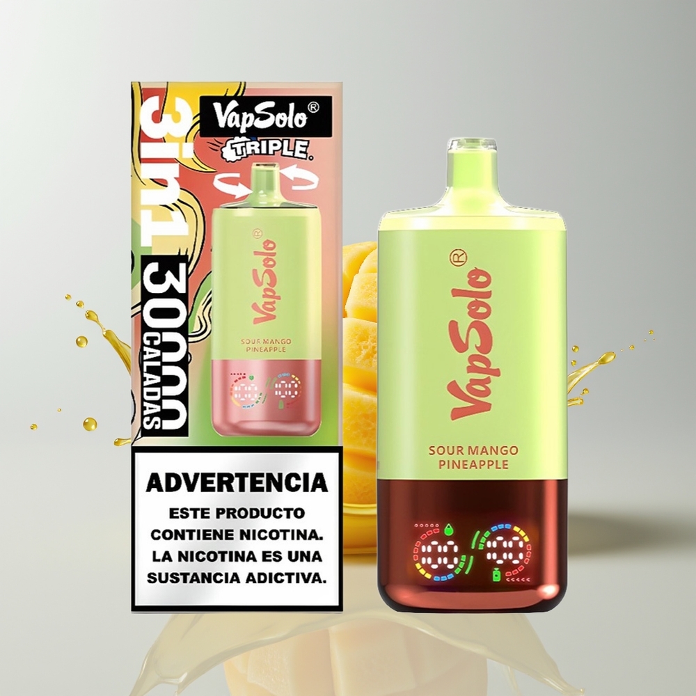 Sour Mango Pineapple Vapsolo Triple 30000 Puffs Disposable Vape Ireland Wholesale