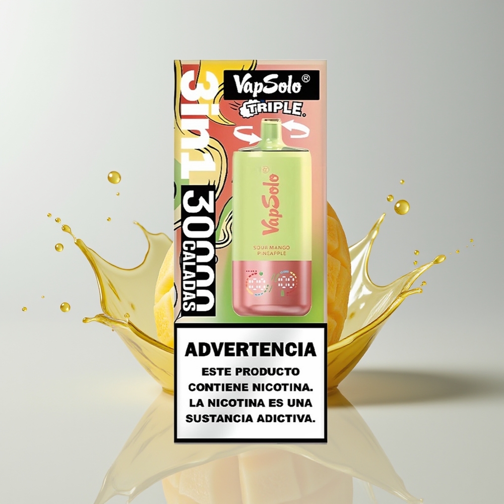Sour Mango Pineapple Vapsolo Triple 30000 Puffs Disposable Vape Ireland Wholesale