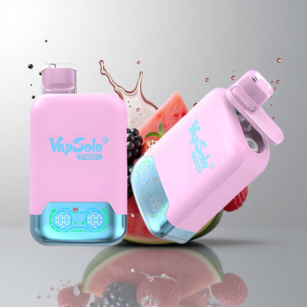 Black Ice Dragon Fruit Strawberry & Raspberry Watermelon Vapsolo Twins 20000 Puffs Disposable Vape Ireland Wholesale