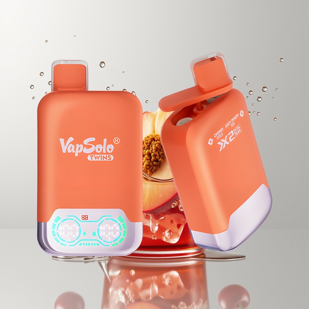 Cherry Cola & Juicy Peach Ice Vapsolo Twins 20000 Puffs Disposable Vape Ireland Wholesale