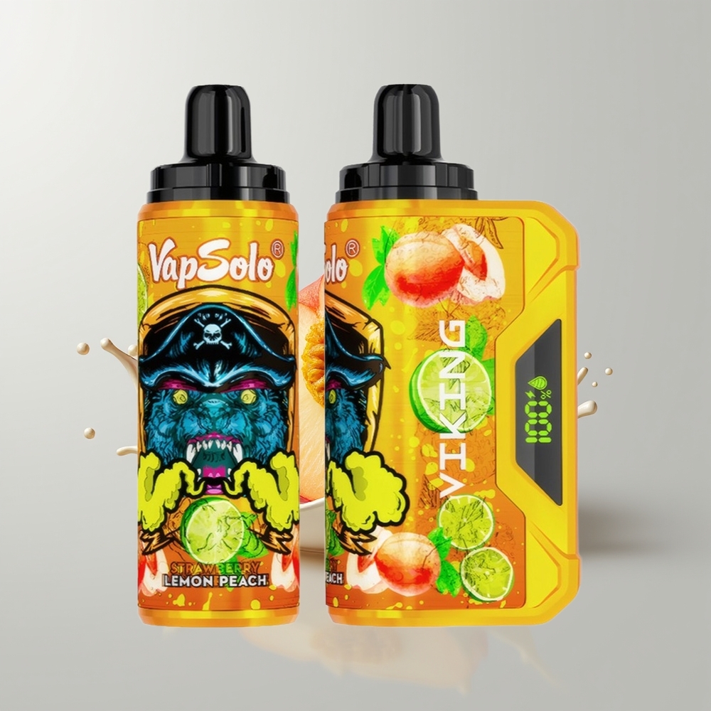 Lemon Peach VapSolo VIKING 12000 Puffs Disposable Vape Ireland Wholesale