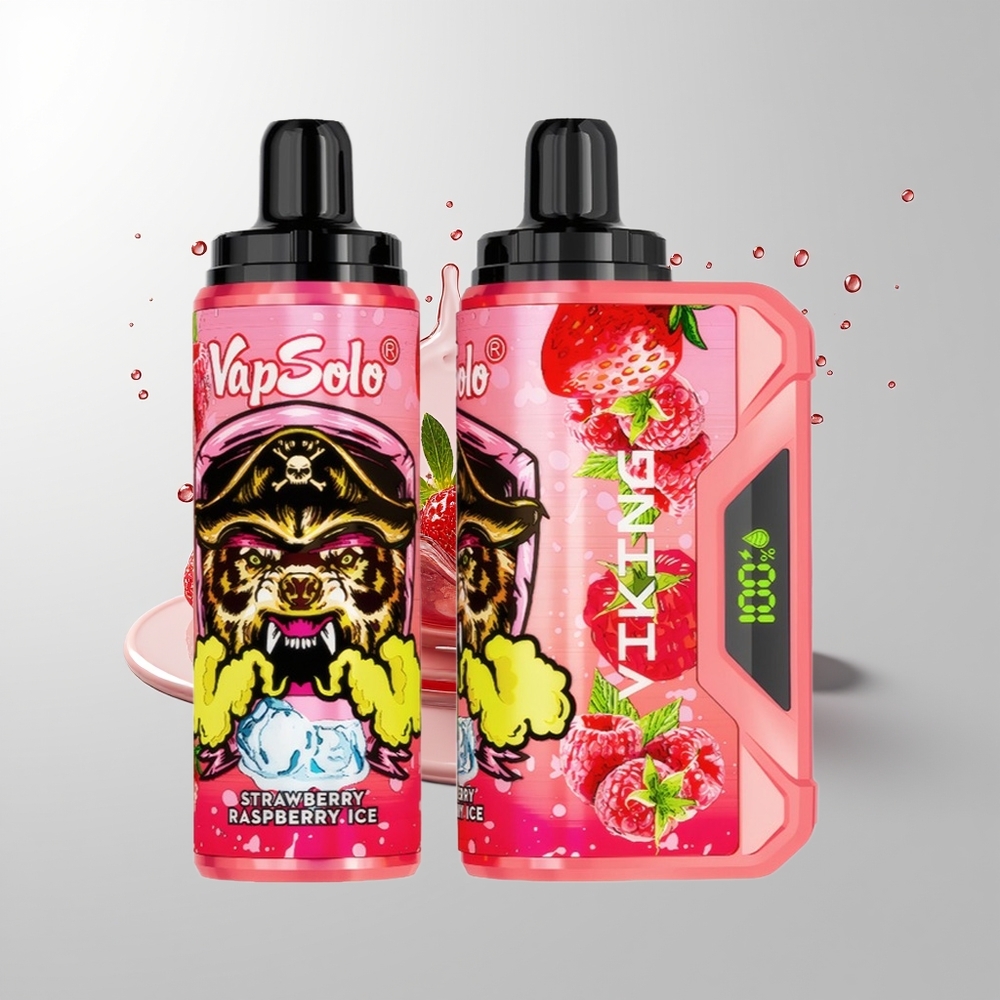 Strawberry Raspberry Ice VapSolo VIKING 12000 Puffs Disposable Vape Ireland Wholesale
