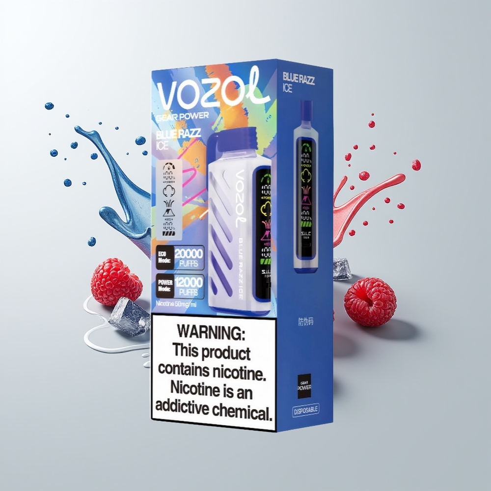 Blue Razz Ice VOZOL Gear Power 20000 Puffs Disposable Vape Ireland Wholesale