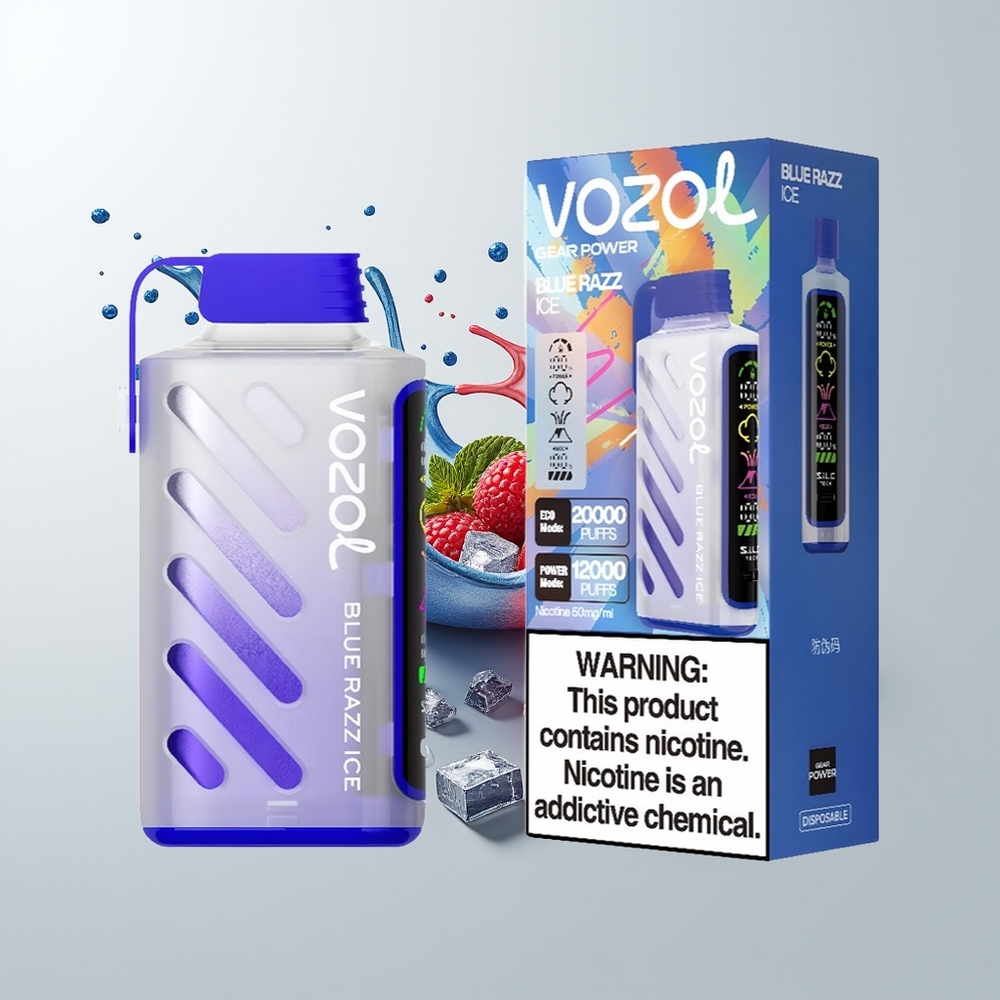 Blue Razz Ice VOZOL Gear Power 20000 Puffs Disposable Vape Ireland Wholesale