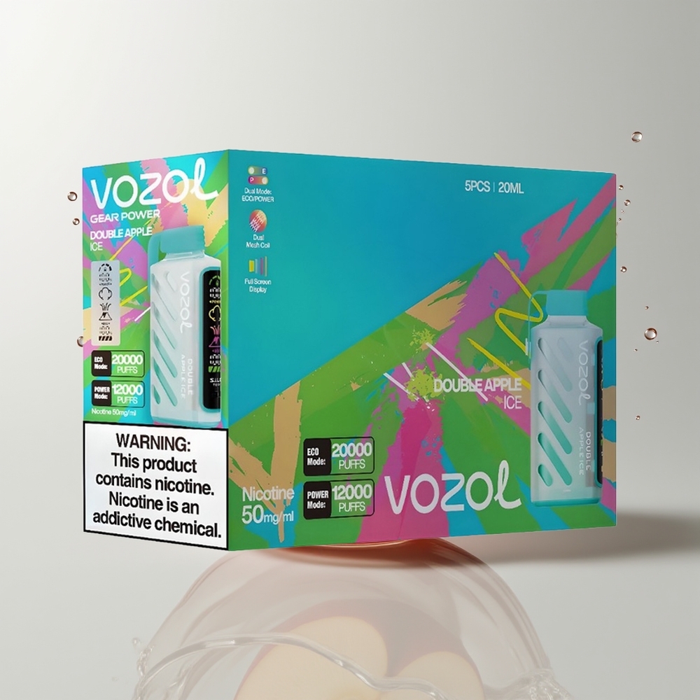 Double Apple Ice VOZOL Gear Power 20000 Puffs Disposable Vape Ireland Wholesale