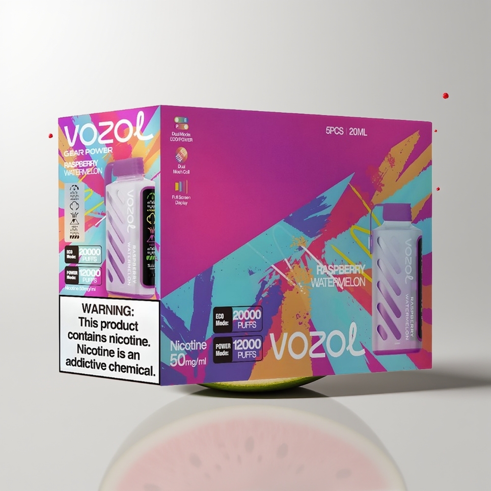 Raspberry Watermelon VOZOL Gear Power 20000 Puffs Disposable Vape Ireland Wholesale