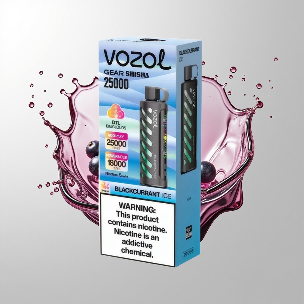 Blackcurrant Ice VOZOL Gear Shisha 25000 Puffs Disposable Vape Ireland Wholesale
