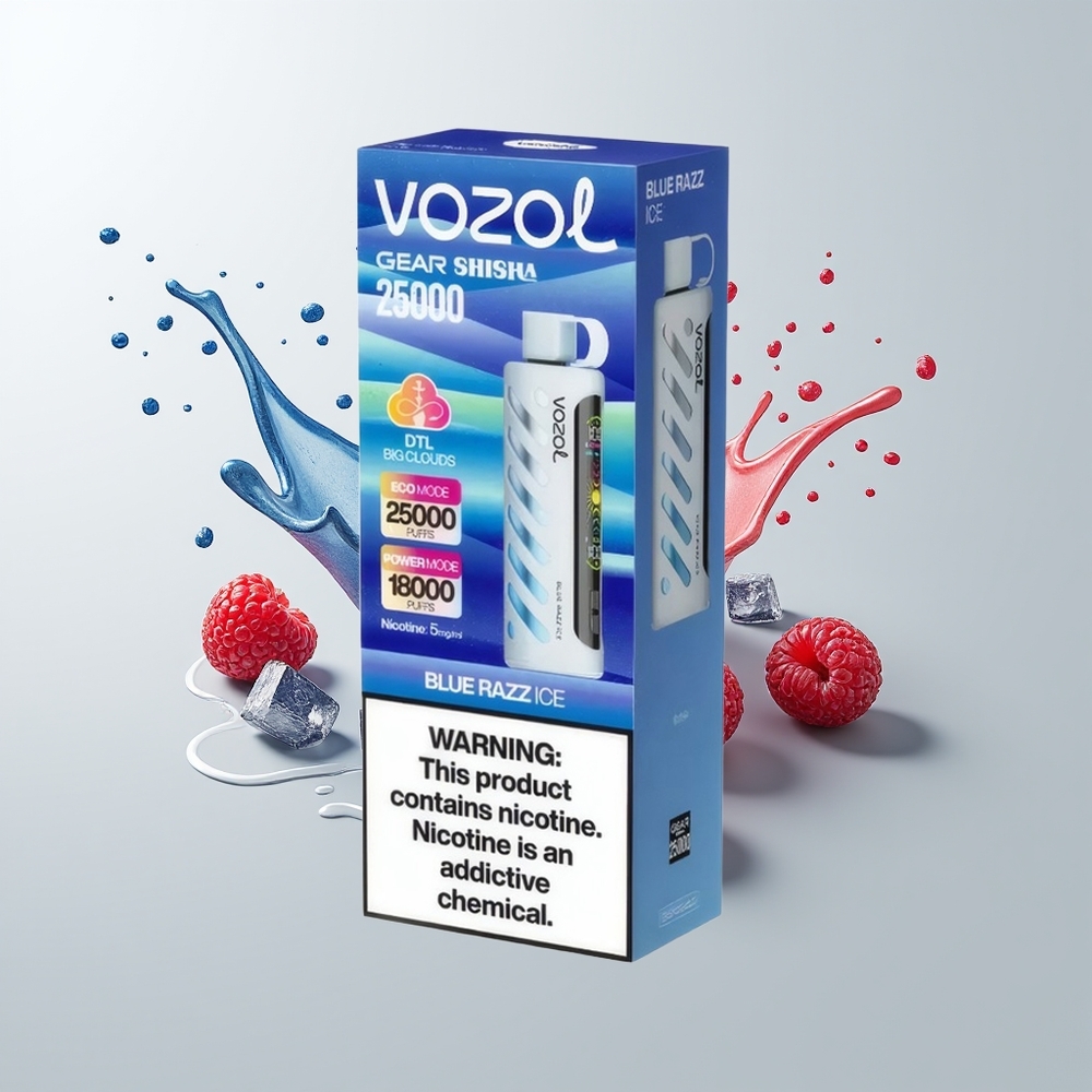 Blue Razz Ice VOZOL Gear Shisha 25000 Puffs Disposable Vape Ireland Wholesale