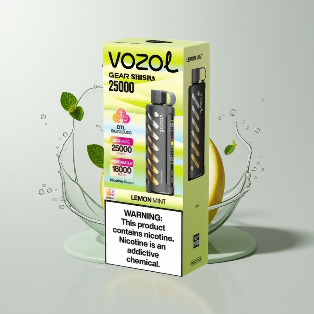 Lemon Mint VOZOL Gear Shisha 25000 Puffs Disposable Vape Ireland Wholesale